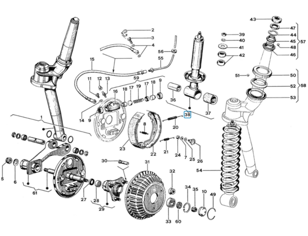 Front shock absorber Vespacar P2