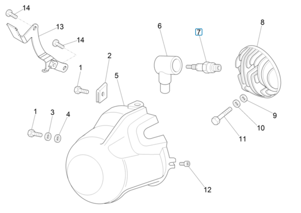 Spark Plug Ape50 EU4 - Original Piaggio.