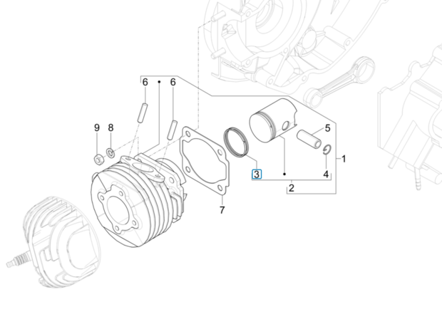 Piston ring Ape50 EU4