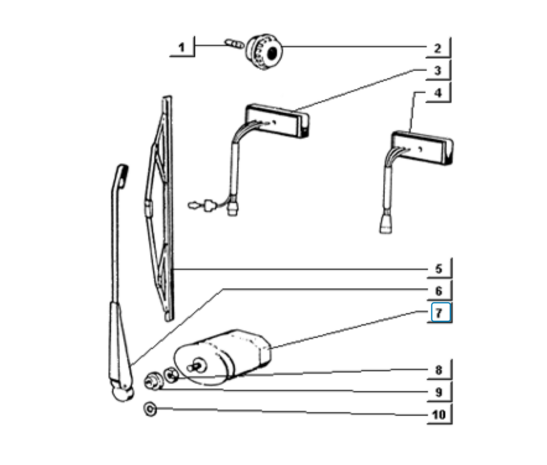 Wiper motor ApeTM + Vespacar P2 + Ape P50 - SALE