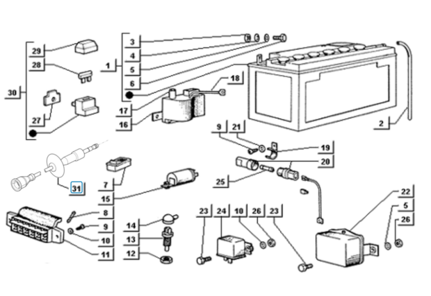 Spark plug cable ApeTM + Vespacar P2 + Apecar P501-P601 - SALE