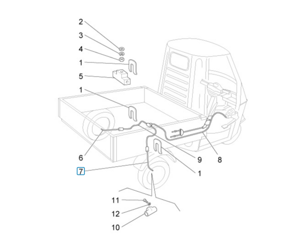 Rear brake line Ape50 - Right - SALE