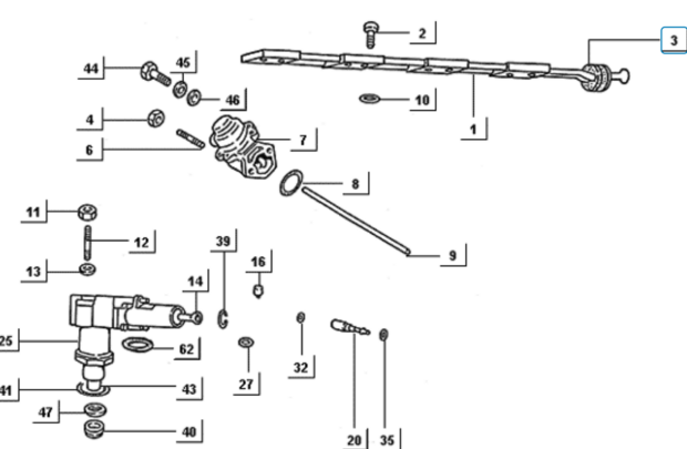 Brandstof rail rubber Daihatsu / Porter 1.4 Diesel