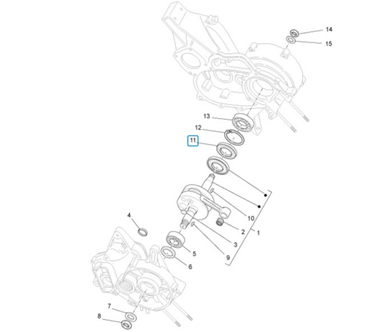 Krukas keerring ApeTM + Vespacar P2 + Apecar P501-P601 - Koppelingszijde