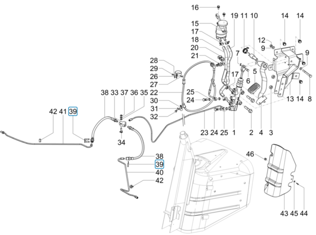 Clip bevestiging remslang achterzijde Ape50 EU4 + Porter Multitech 1.3 Pick-up  E5 + E6