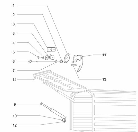 Lock bracket tailgate Ape50